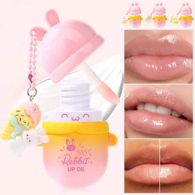 BRILLO GLOSS CONEJITO RABBIT con llavero