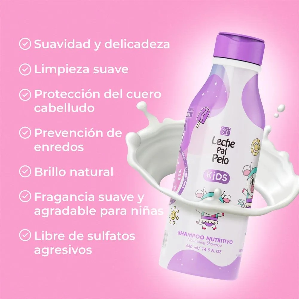 SHAMPOO NUTRITIVO LECHE PAL PELO KIDS 440ml - Imagen 3