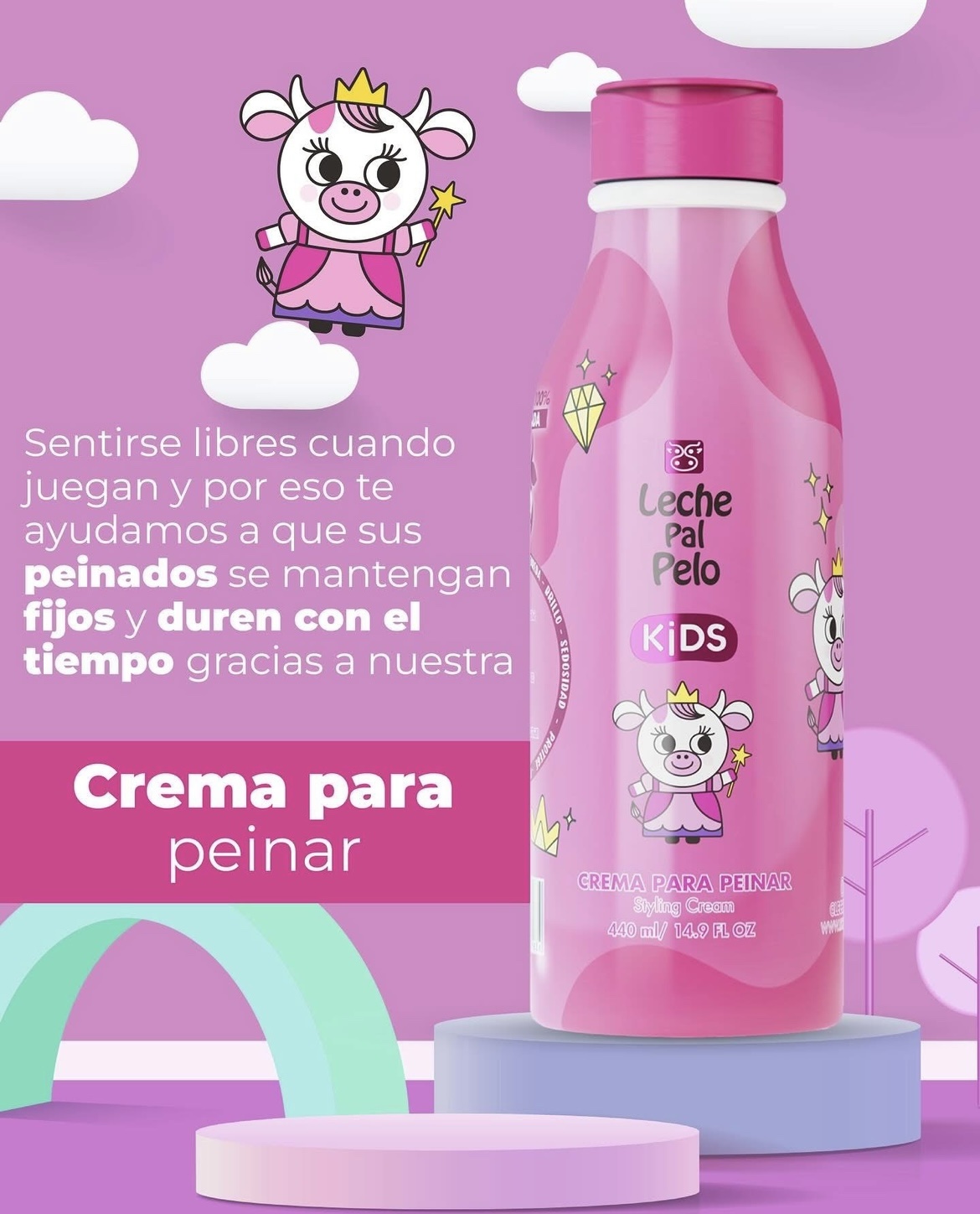 CREMA PARA PEINAR KIDS LECHE PAL PELO 440ml - Imagen 3