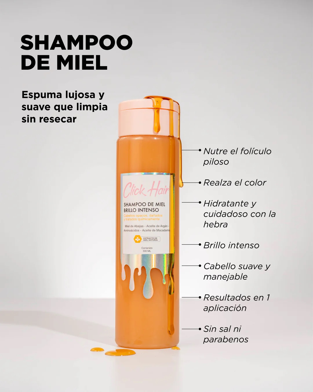 SHAMPOO DE MIEL CLICK HAIR - Imagen 3