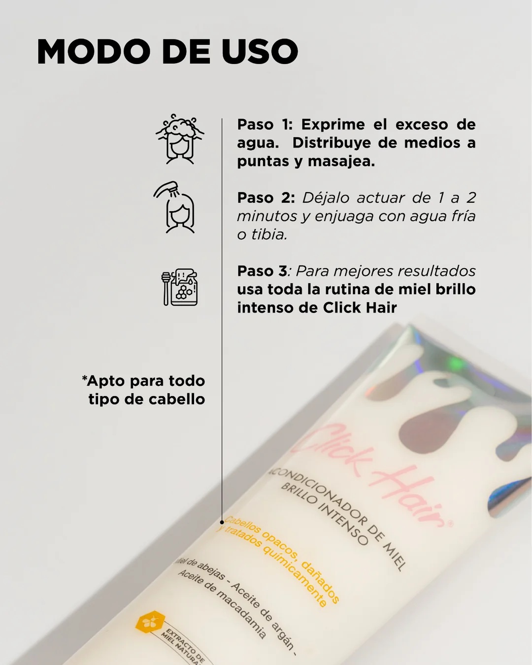 ACONDICIONADOR DE MIEL CLICK HAIR - Imagen 2