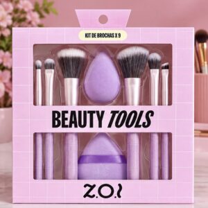 KIT DE BROCHAS X9 – BEAUTY TOOLS