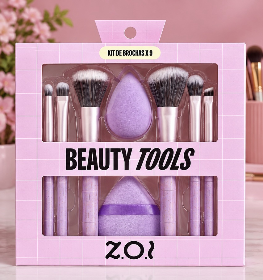 KIT DE BROCHAS X9 – BEAUTY TOOLS