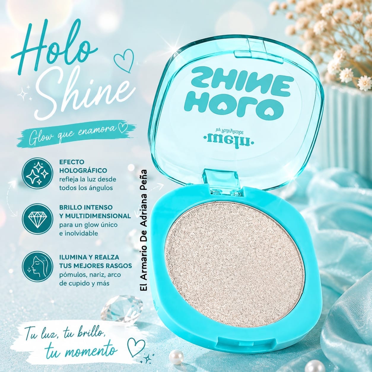 ILUMINADOR HOLO SHINE MELU BY RUBY ROSE - AZUL